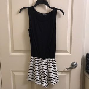 NWOT Black and white stripe romper